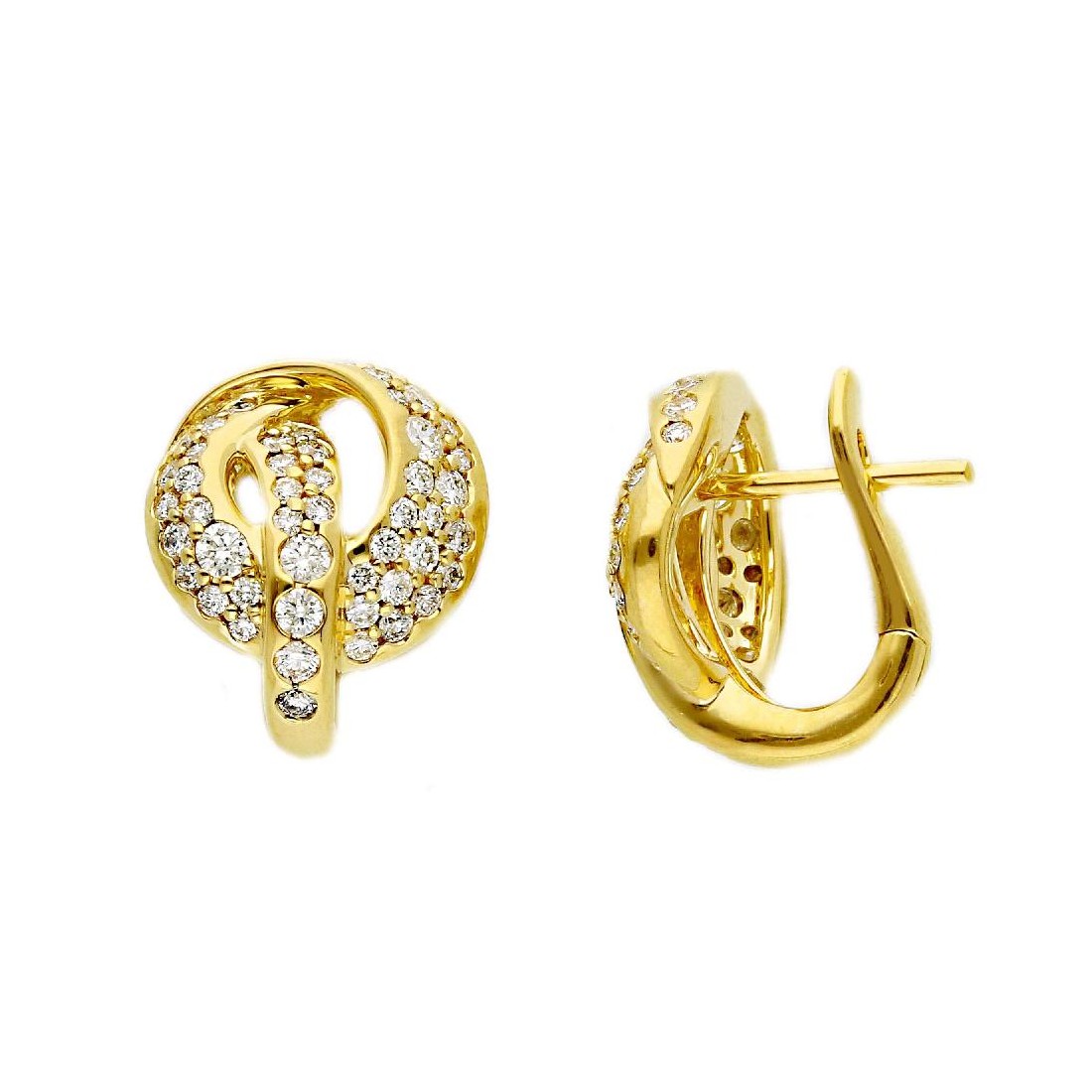 Orecchini in oro giallo 750/ooo con diamante naturale