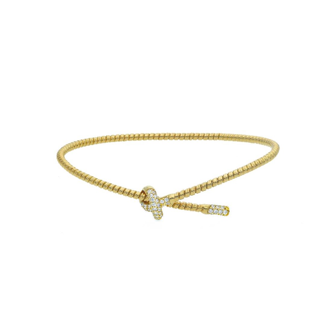 Bracciale rigido in oro giallo 750/ooo con diamante naturale