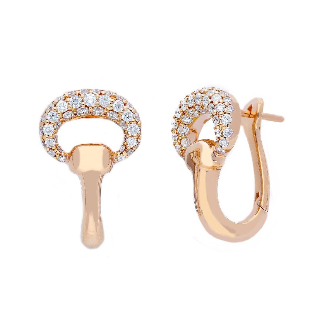 Orecchini in oro rosa 750/ooo con diamanti naturali