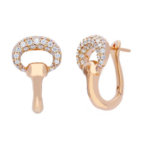 Orecchini in oro rosa 750/ooo con diamanti naturali