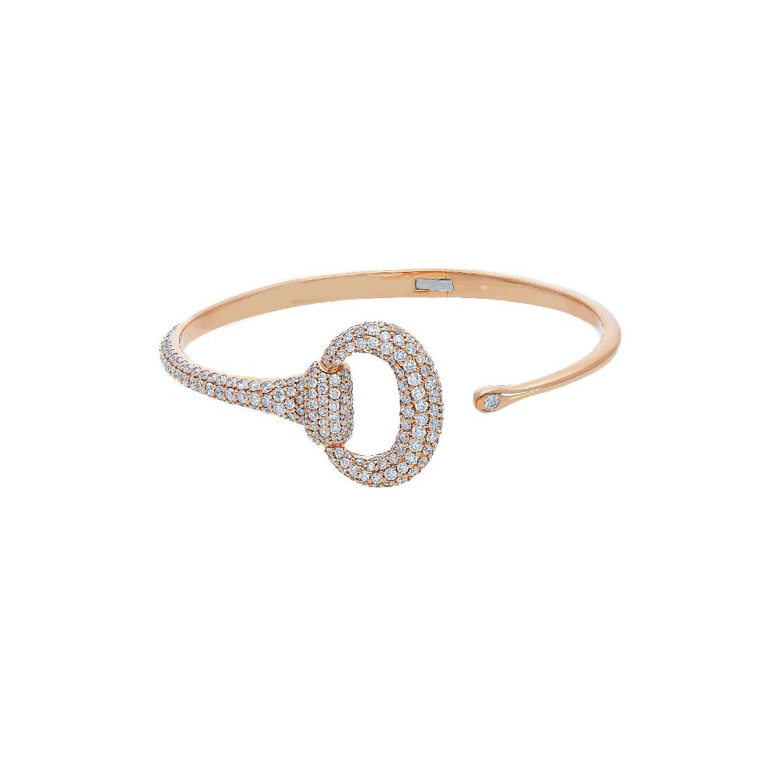 Bracciale rigido in oro rosa 750/ooo con diamanti naturali