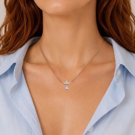 Girocollo in oro bianco 750/ooo con diamante naturale