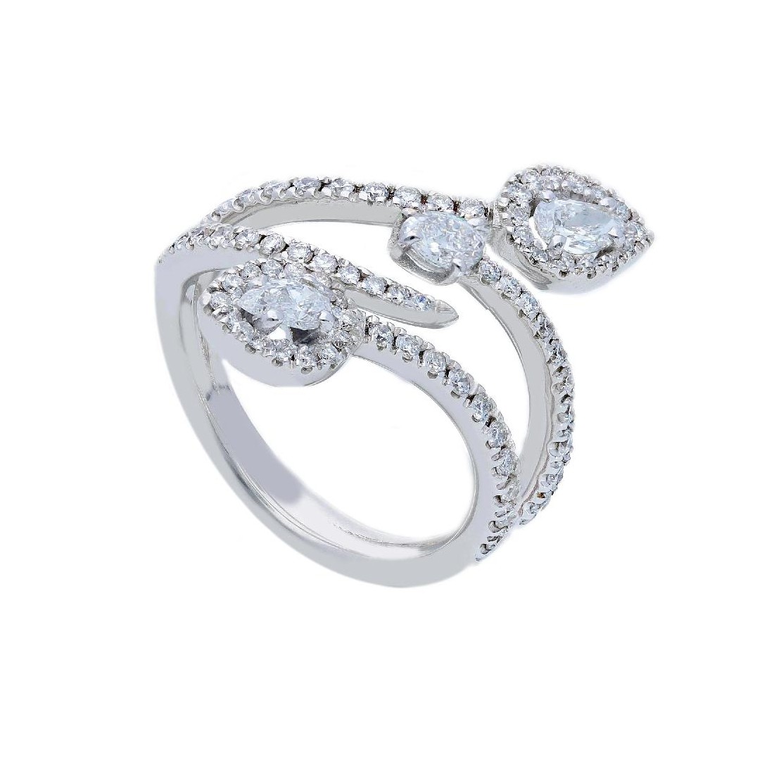 Anello in oro bianco 750/ooo con diamante naturale