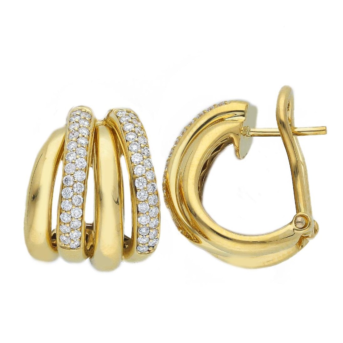 Orecchini in oro giallo 750/ooo con diamante naturale