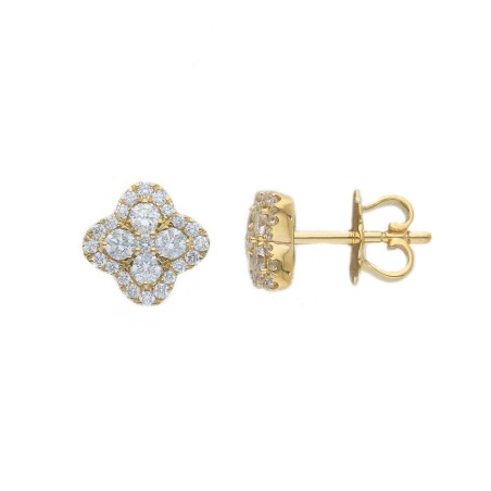 Orecchini lobo in oro giallo 750/ooo con diamantenaturale