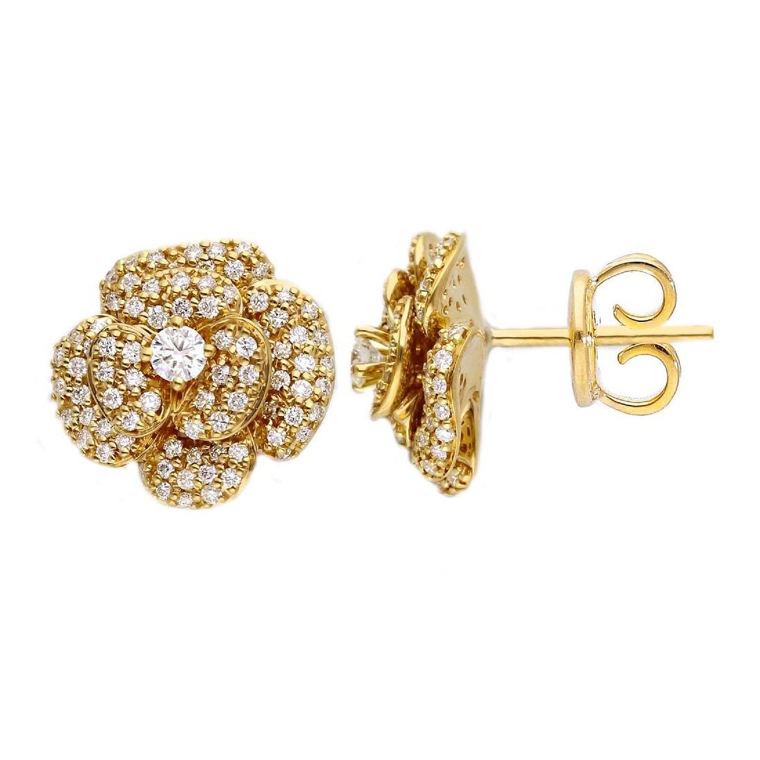 Orecchini lobo in oro giallo 750/ooo con diamantinaturali