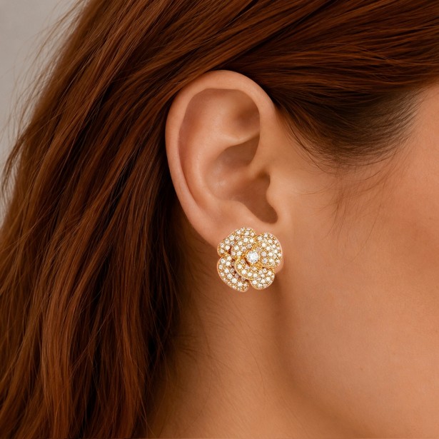 Orecchini lobo in oro giallo 750/ooo con diamantinaturali