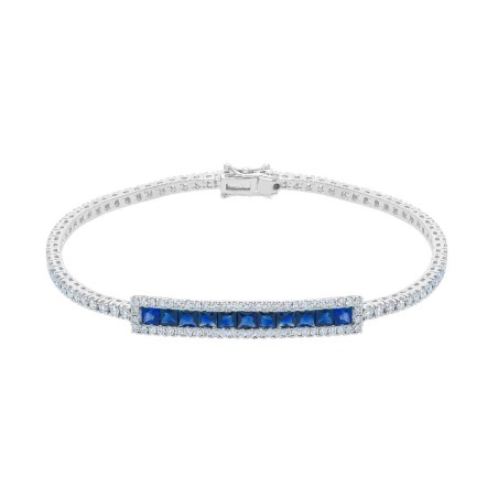 Bracciale in oro bianco 750/ooo con diamante naturale e zaffiro
