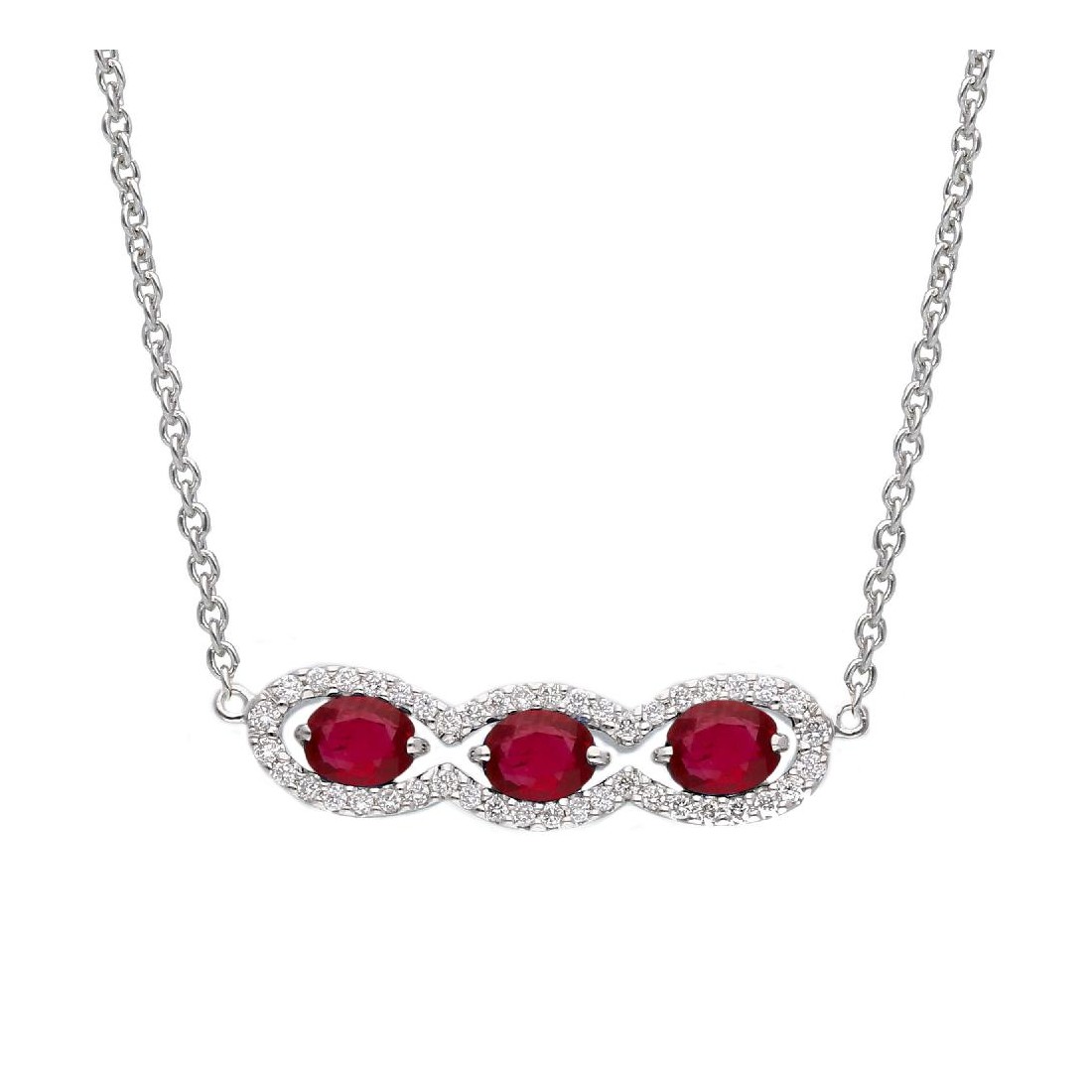 Girocollo in oro bianco 750/ooo con diamante naturale