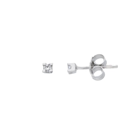 Orecchini punto luce in oro bianco 750/°°° e diamante