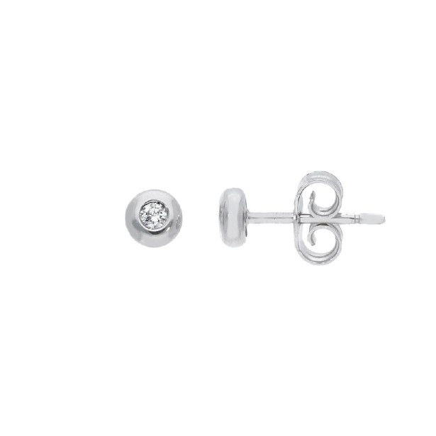 Orecchini punto luce in oro bianco 750/°°° e diamante