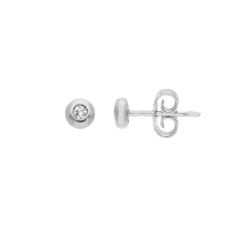 Orecchini punto luce in oro bianco 750/°°° e diamante