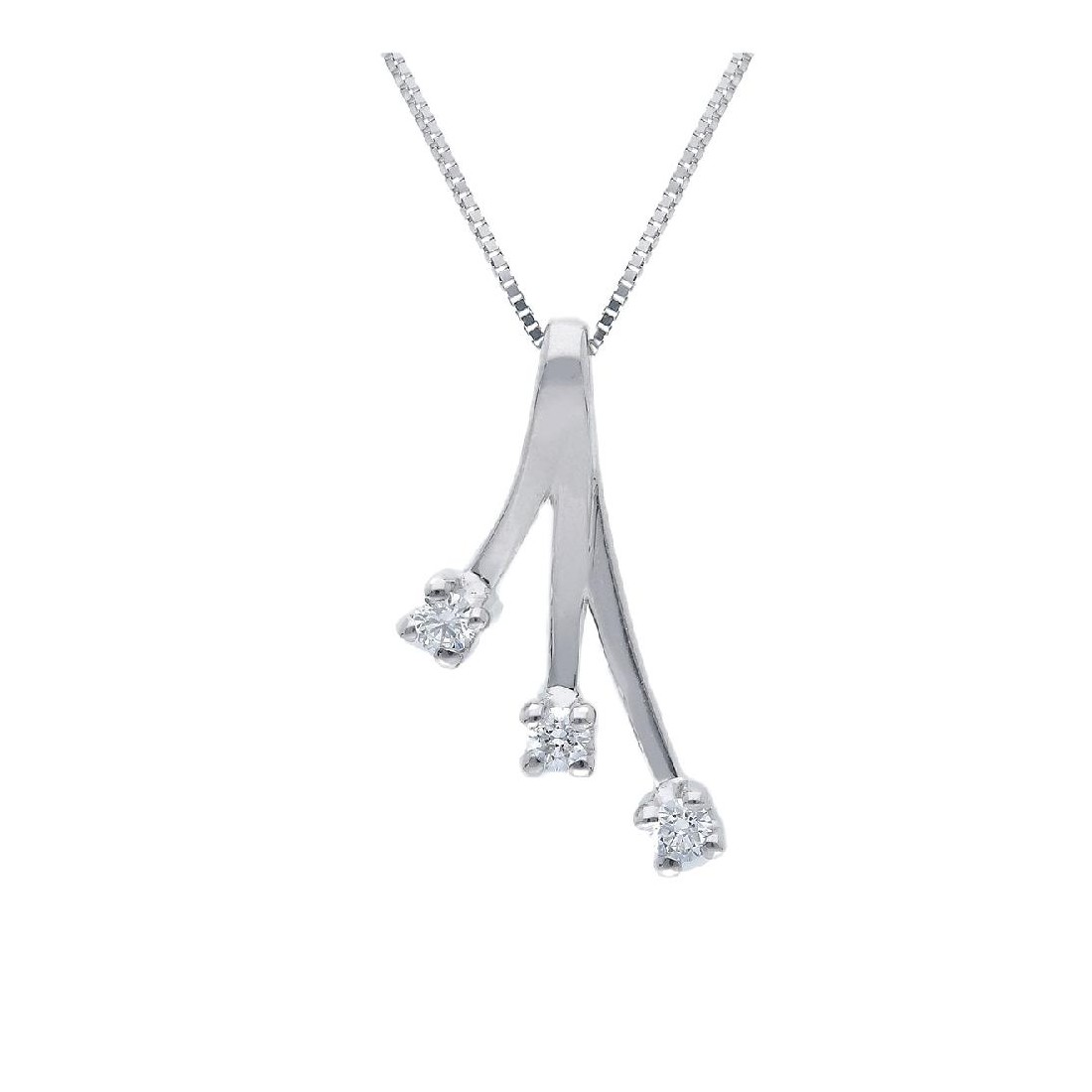 Girocollo trilogy in oro bianco 750/°°° e diamante