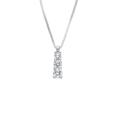 Girocollo trilogy in oro bianco 750/°°° e diamante