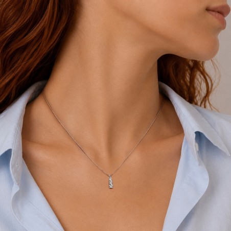 Girocollo trilogy in oro bianco 750/°°° e diamante