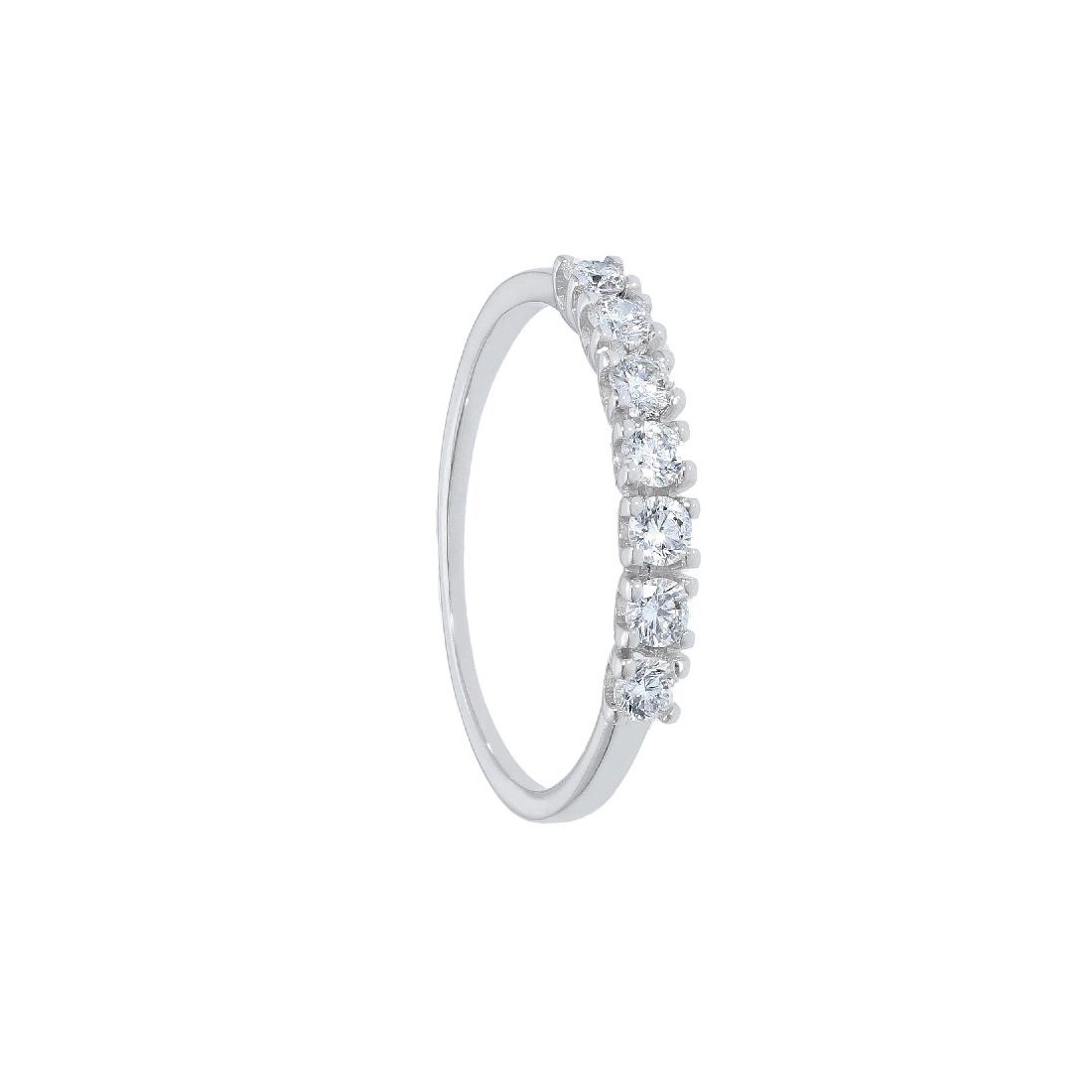 Anello riviere in oro bianco 750/°°° e diamante