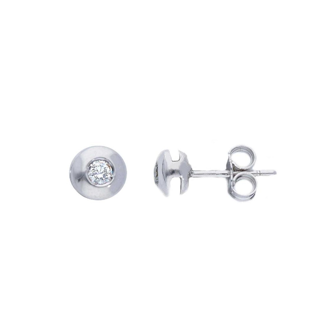 Orecchini punto luce in oro bianco 750/ooo e diamante