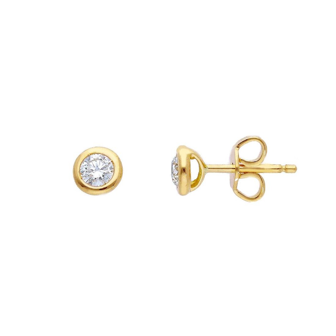 Orecchini lobo in oro 750/ooo con diamante naturale