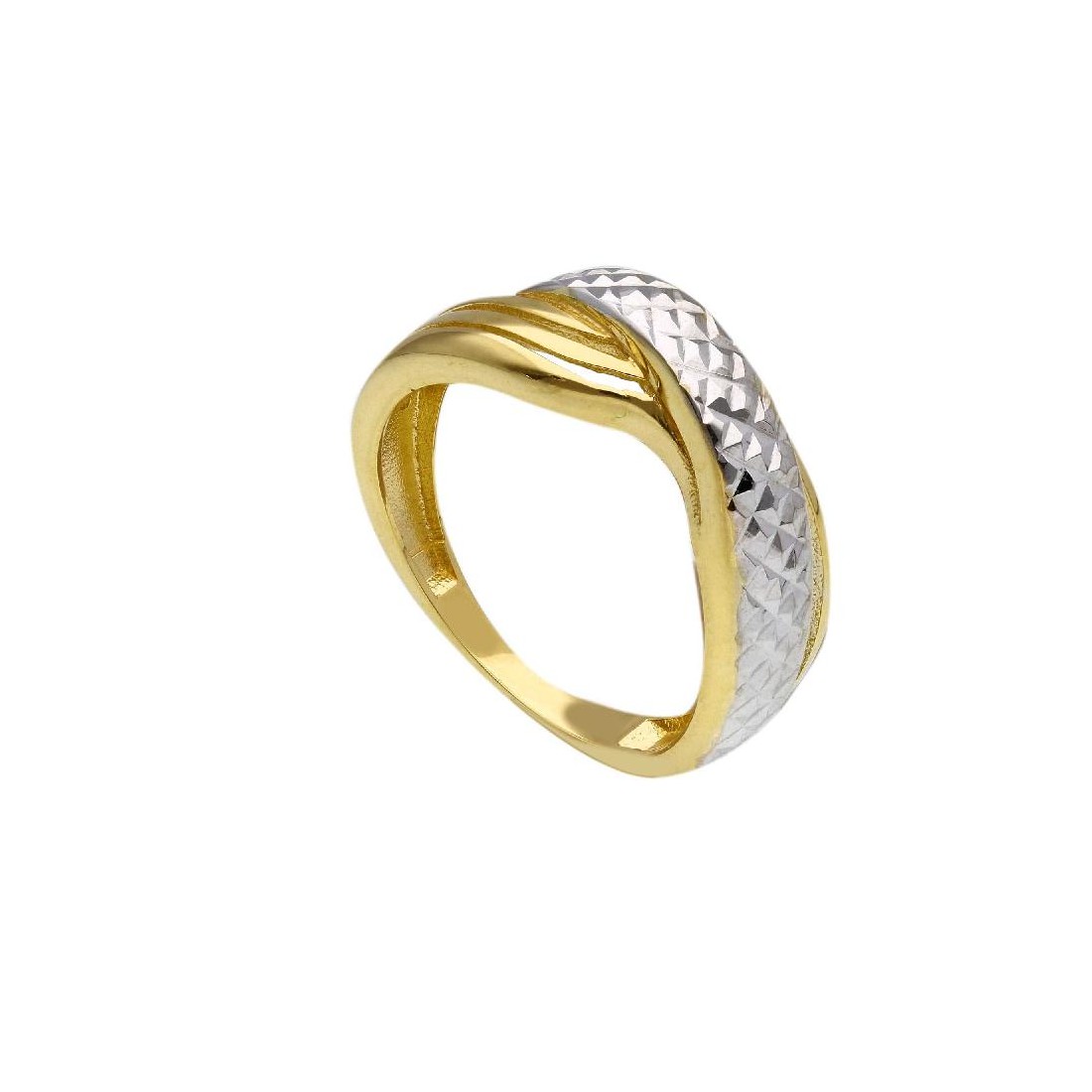 Anello in oro giallo e bianco 375/ooo