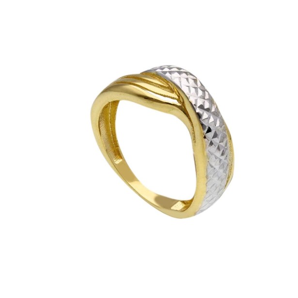 Anello in oro giallo e bianco 375/ooo