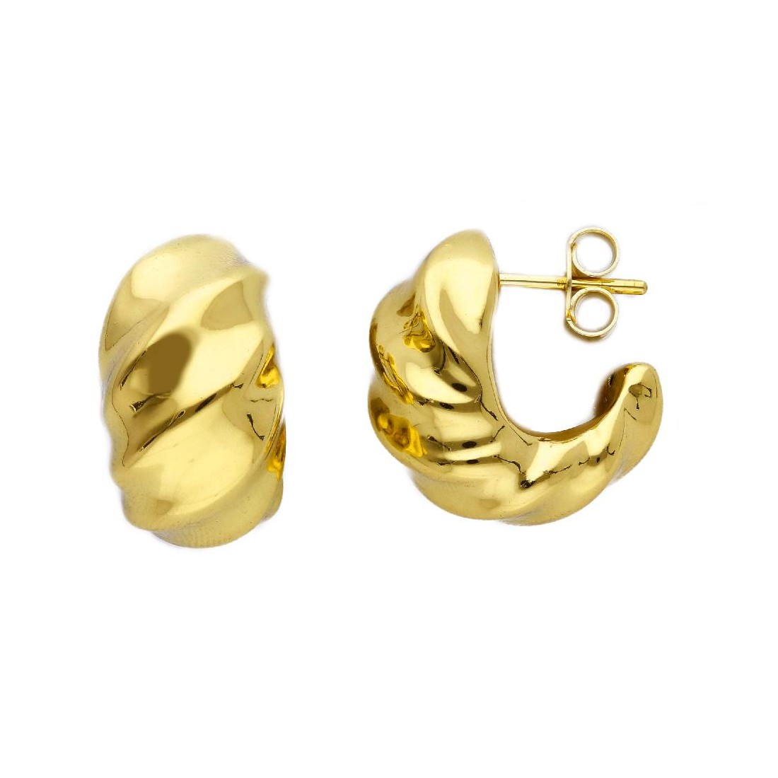 Orecchini lobo in oro giallo 375/ooo