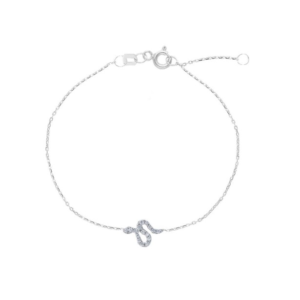 Bracciale in oro bianco 375/ooo e zirconia cubica con serpente