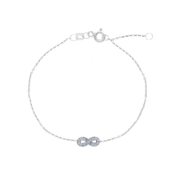 Bracciale in oro bianco 375/ooo e zirconia cubica con infinito