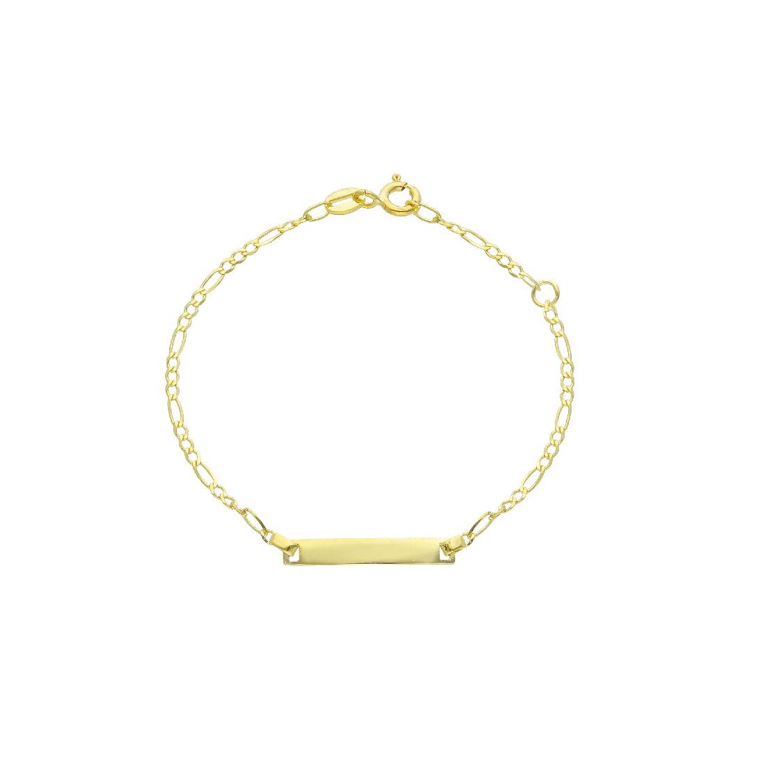 Bracciale targa catena alternata in oro giallo 375/ooo