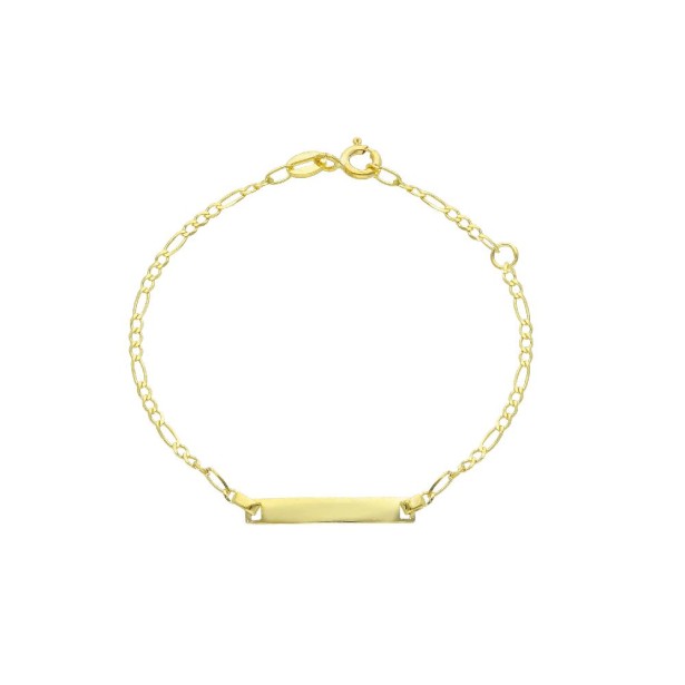 Bracciale targa catena alternata in oro giallo 375/ooo