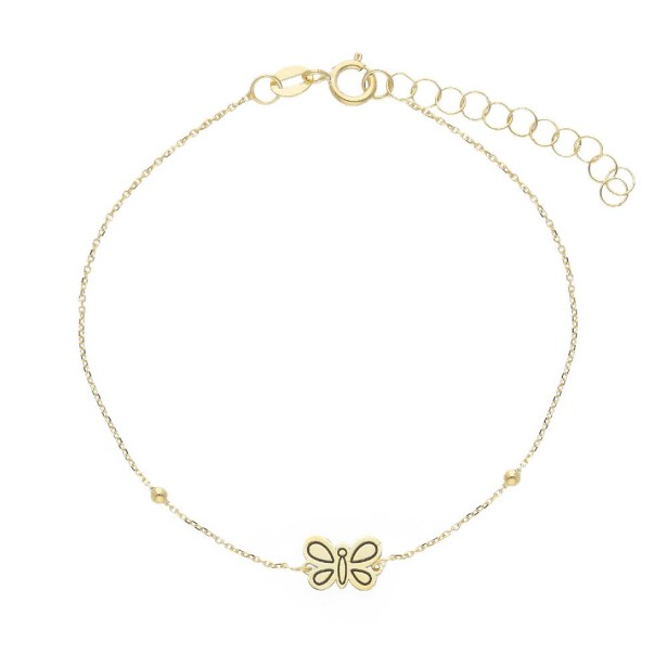 Bracciale in oro giallo 375/ooo con farfalla