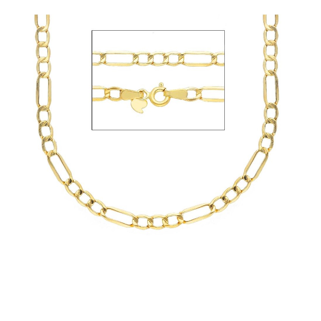Catena alternata in oro giallo 375/ooo