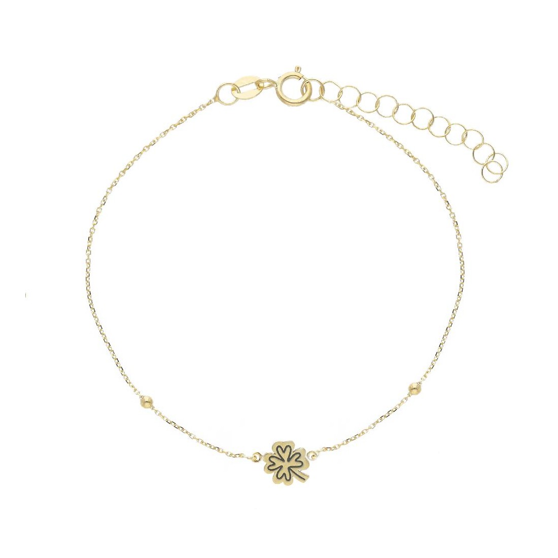 Bracciale in oro giallo 375/ooo con quadrifoglio