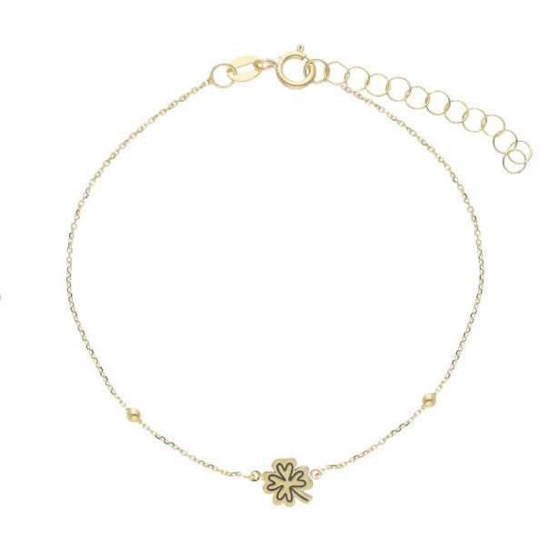 Bracciale in oro giallo 375/ooo con quadrifoglio