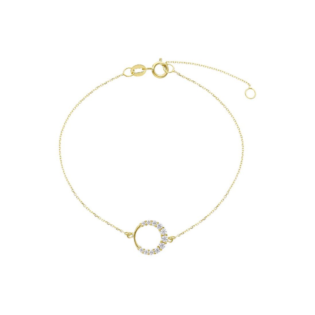 Bracciale in oro giallo 375/ooo e zirconia cubica