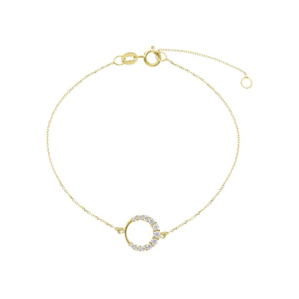 Bracciale in oro giallo 375/ooo e zirconia cubica