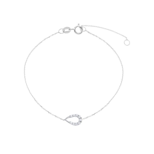 Bracciale in oro bianco 375/ooo e zirconia cubica con goccia