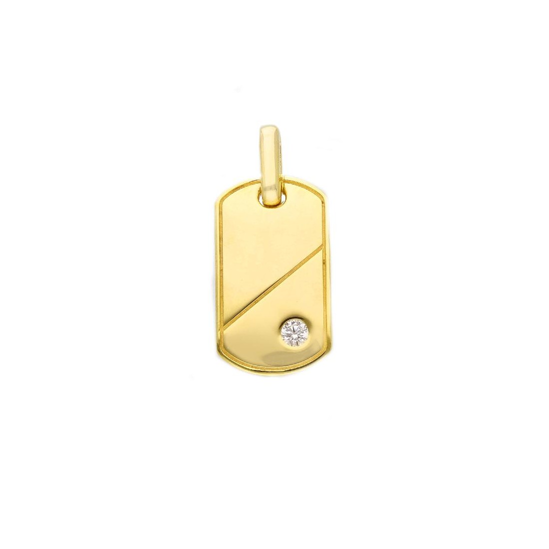 Piastra in oro giallo 375/ooo e zirconia cubica