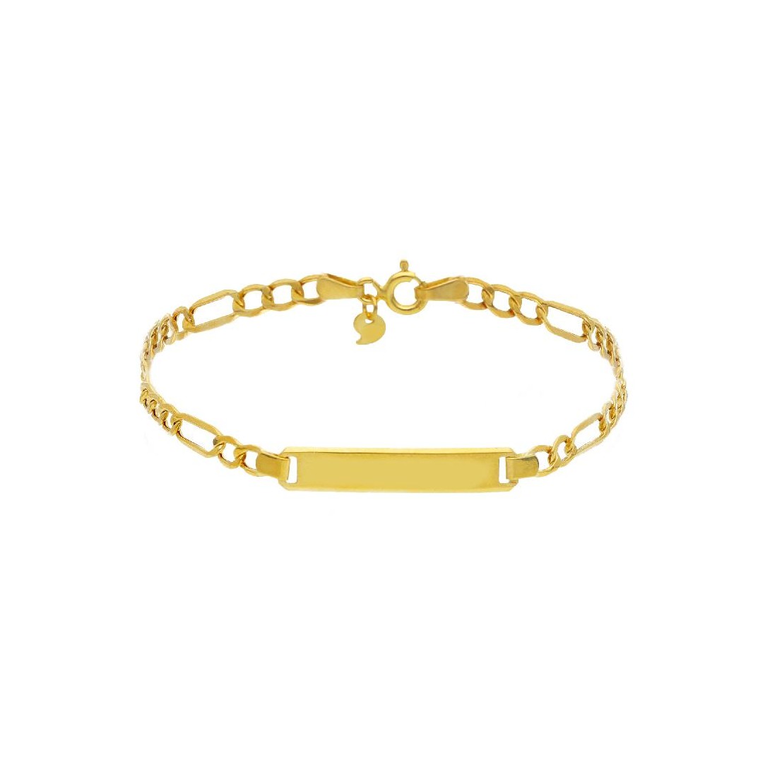 Bracciale targa maglia alternata in oro giallo 375/ooo