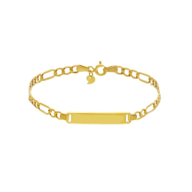 Bracciale targa maglia alternata in oro giallo 375/ooo