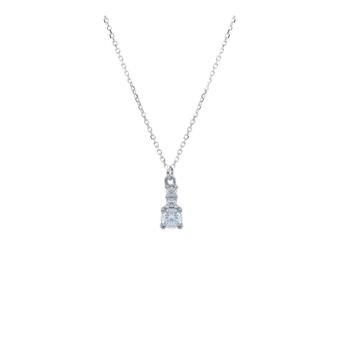 Girocollo in oro bianco 375/ooo e zirconia cubica