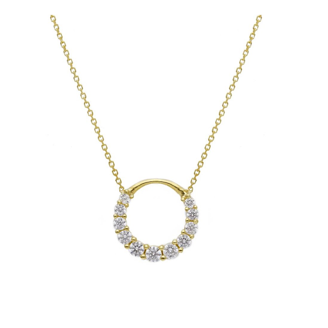 Girocollo in oro giallo 375/ooo e zirconia cubica con cerchio