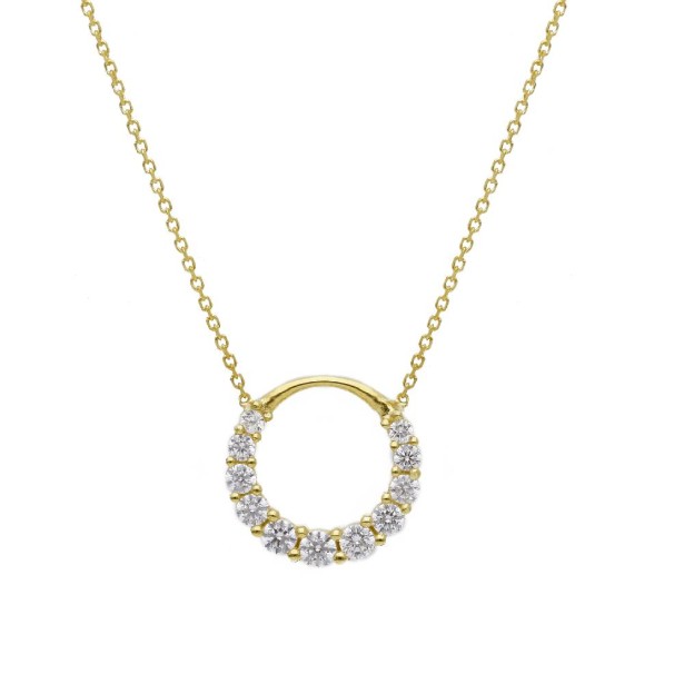 Girocollo in oro giallo 375/ooo e zirconia cubica con cerchio