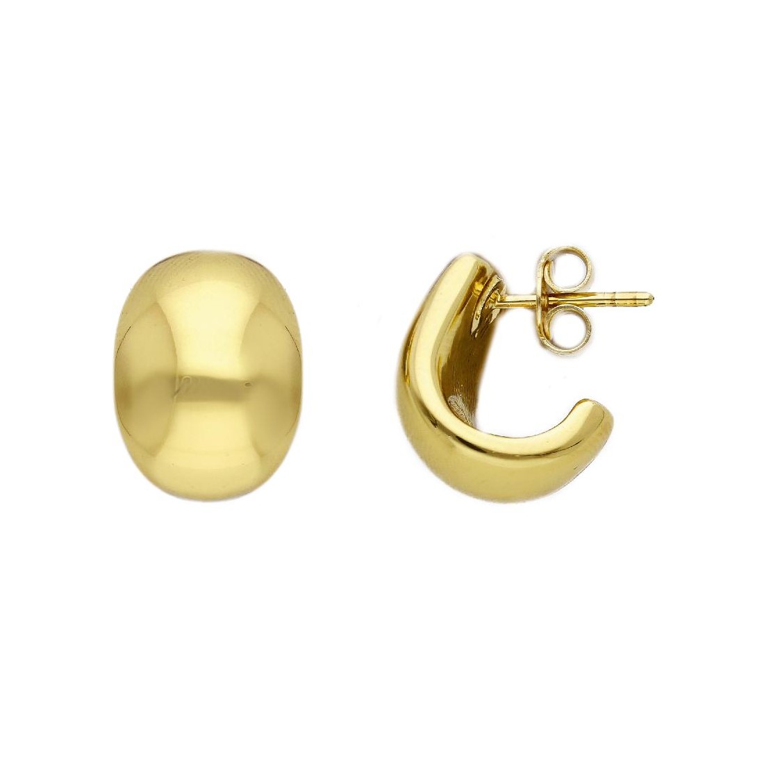 Orecchini lobo in oro giallo 375/ooo