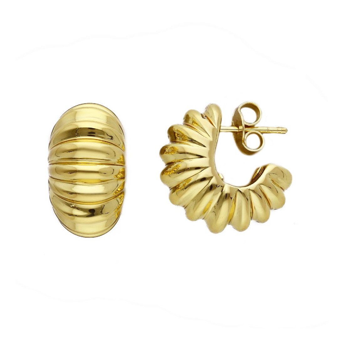 Orecchini lobo in oro giallo 375/ooo