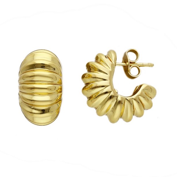 Orecchini lobo in oro giallo 375/ooo