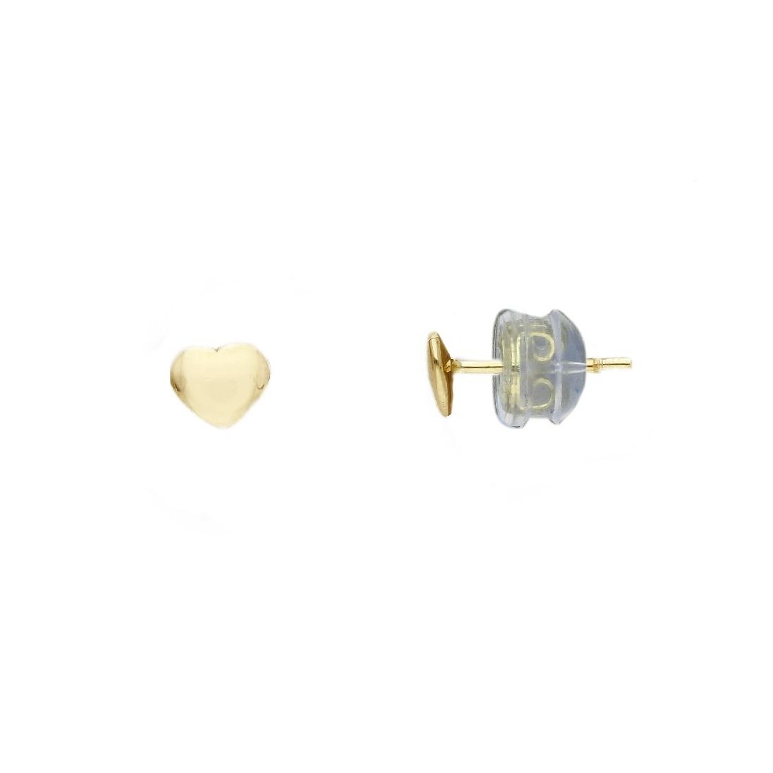 Orecchini lobo in oro giallo 375/ooo con cuore