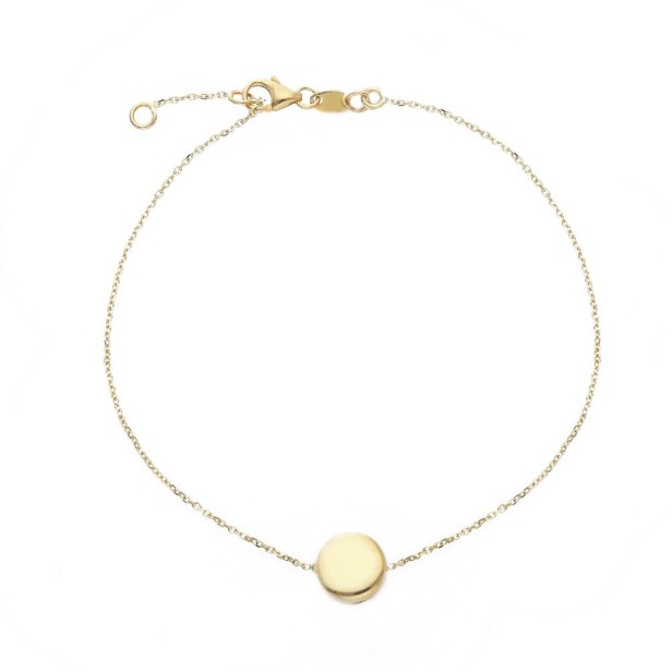 Bracciale in oro giallo 375/ooo con tondo
