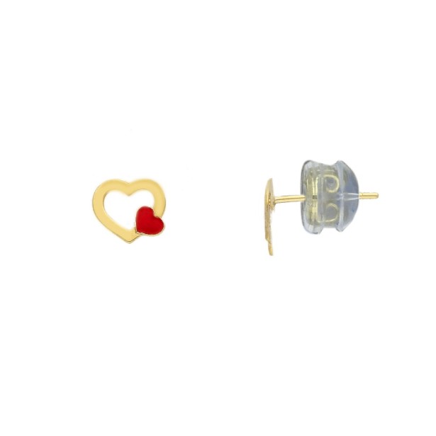 Orecchini in oro giallo 375/ooo con cuore