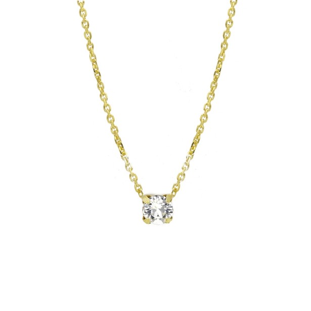 Girocollo punto luce in argento dorato 925/ooo e zirconia cubica