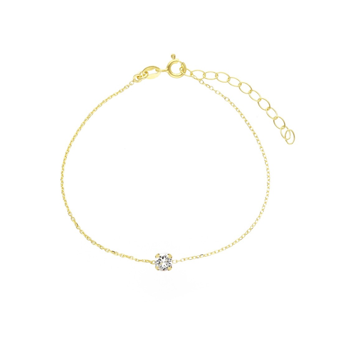 Bracciale punto luce in argento dorato 925/ooo e zirconia cubica